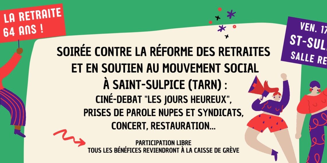 SOIREE CONTRE LA REFORME DES RETRAITES ET EN SOUTIEN AU MOUVEMENT SOCIAL